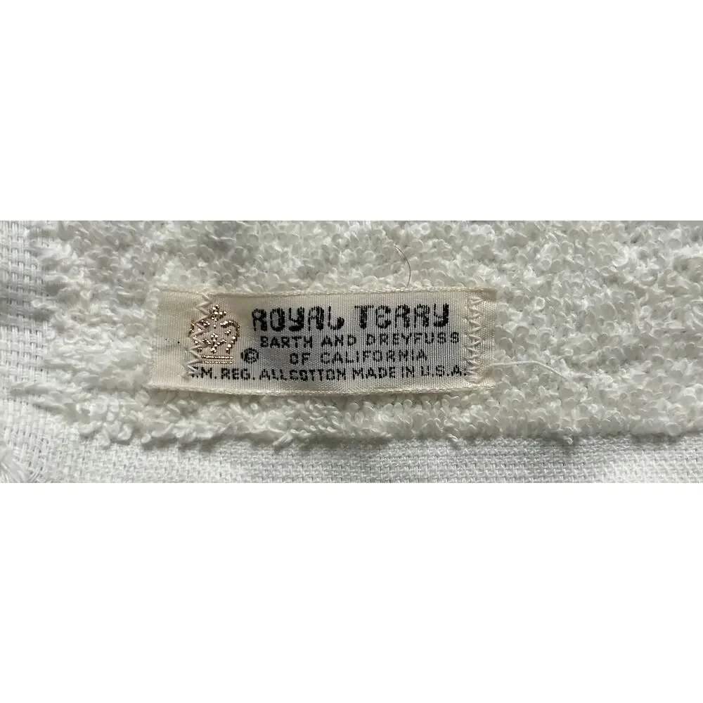 Vintage Royal Terry‎ 100% Cotton Retro Floral Print Towel Set of 2 USA